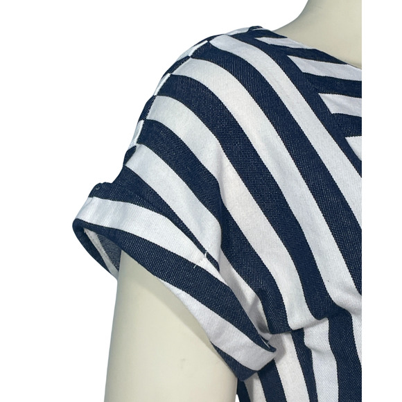 3-FOR-$30 Altar'd State Sz S Summer Dress Boat Neck Pleated Skirt Nautical Blue - Picture 7 of 11